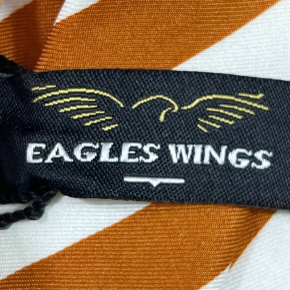 NWT Eagle’s Wing Men’s Burnt Orange White Striped UT Longhorns Silk Tie 60″ - Picture 3 of 10
